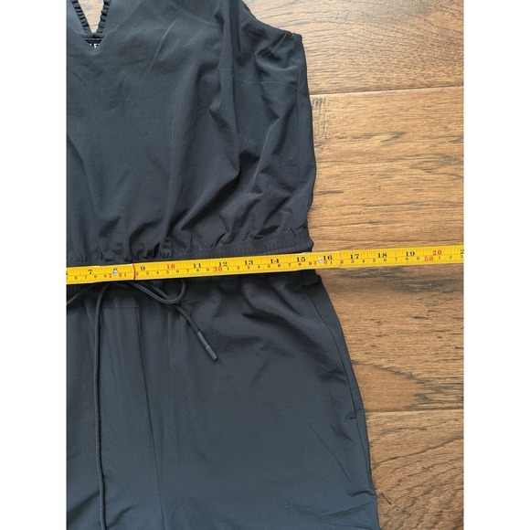Athleta Savannah Black V Neck Wide Leg Jumpsuit Size 4 Stretch Athleisure - Picture 8 of 16